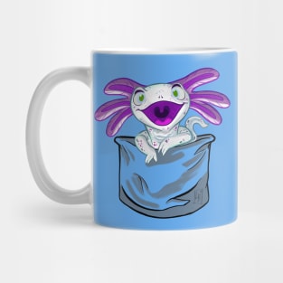 Axolotl Pocket Cute White Albino Mug